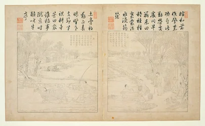 Yuzhi gengzhi tu (Tilling and Weaving Illustrated) 1696 (gravure sur bois)
